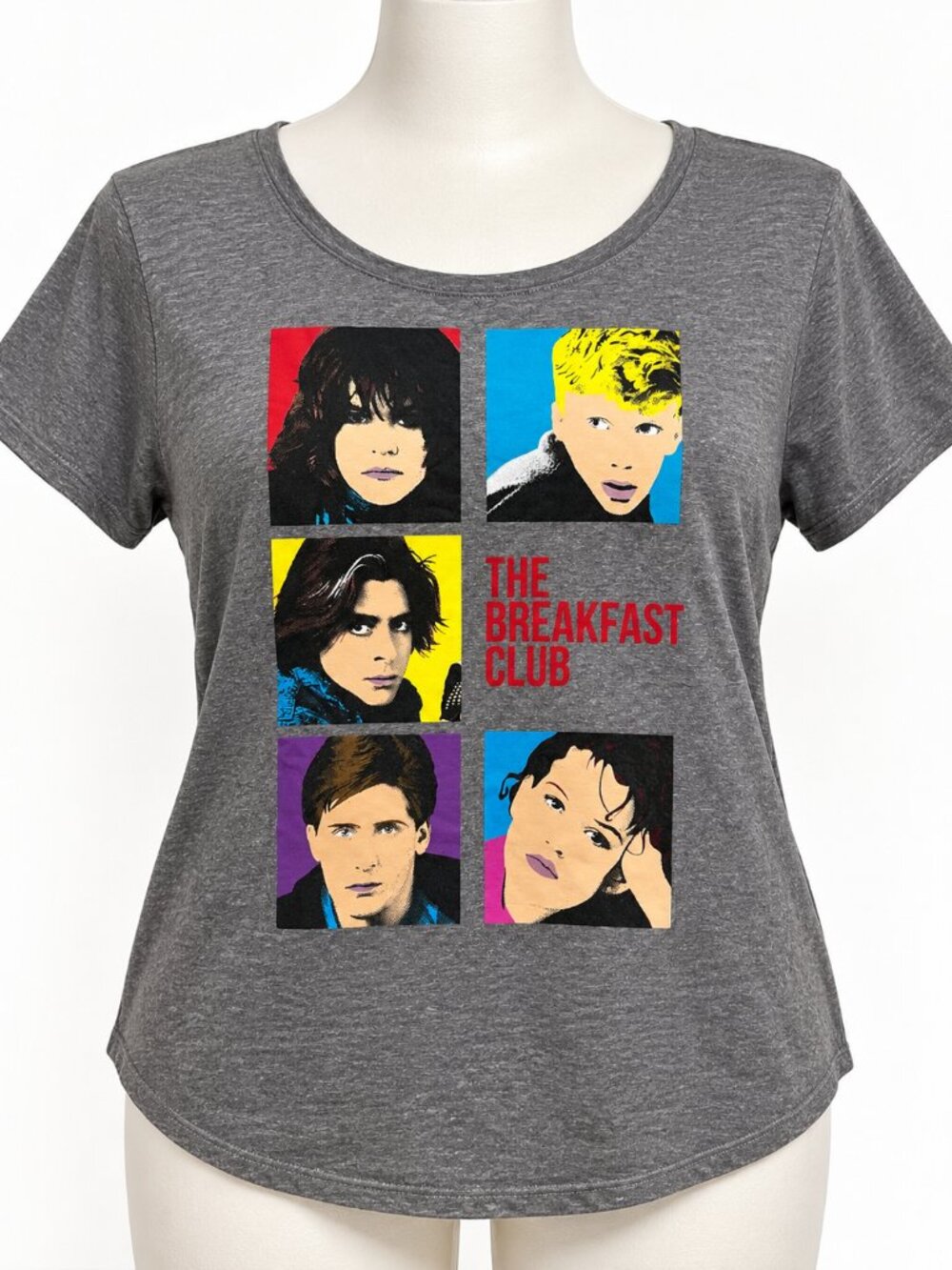 The Breakfast Club Pop Art Graphic T-Shirt Women's XL Gray 80s Movie Tee